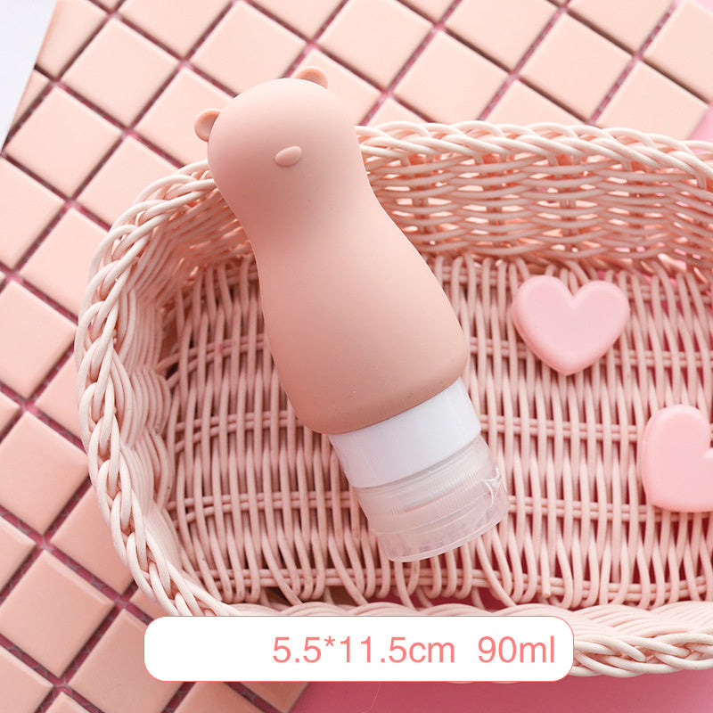 Portable squeeze dispenser travel soft lotion bottle, press facial cleanser, shower gel, shampoo, silicone bottle