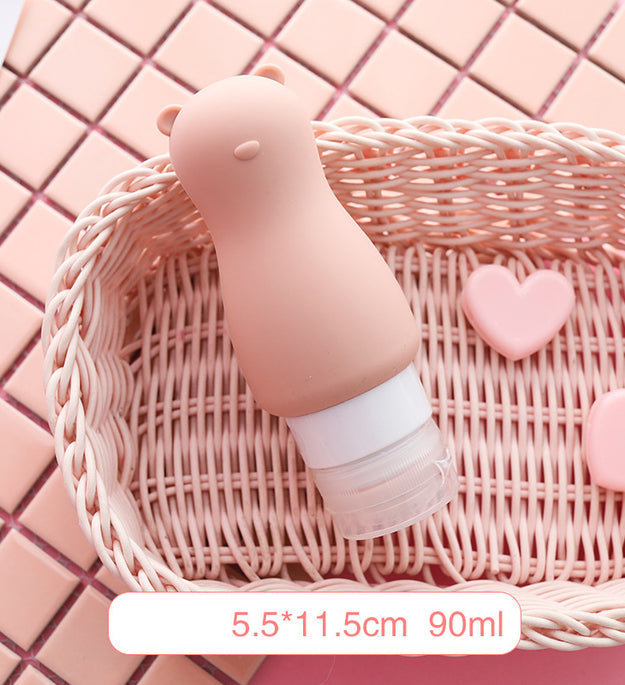 Portable squeeze dispenser travel soft lotion bottle, press facial cleanser, shower gel, shampoo, silicone bottle