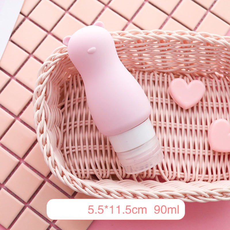 Portable squeeze dispenser travel soft lotion bottle, press facial cleanser, shower gel, shampoo, silicone bottle