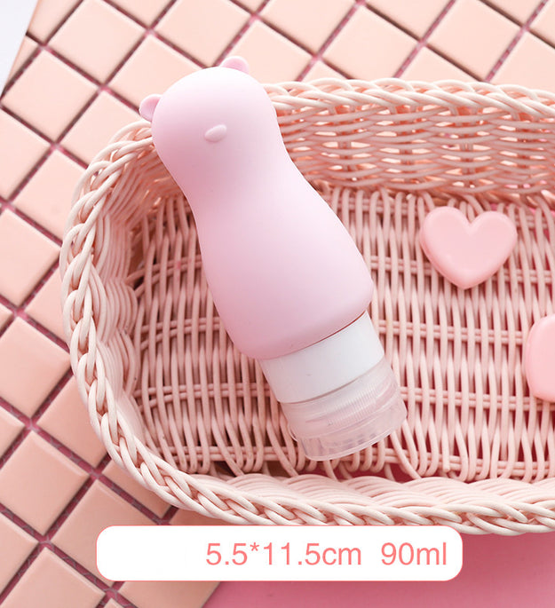 Portable squeeze dispenser travel soft lotion bottle, press facial cleanser, shower gel, shampoo, silicone bottle