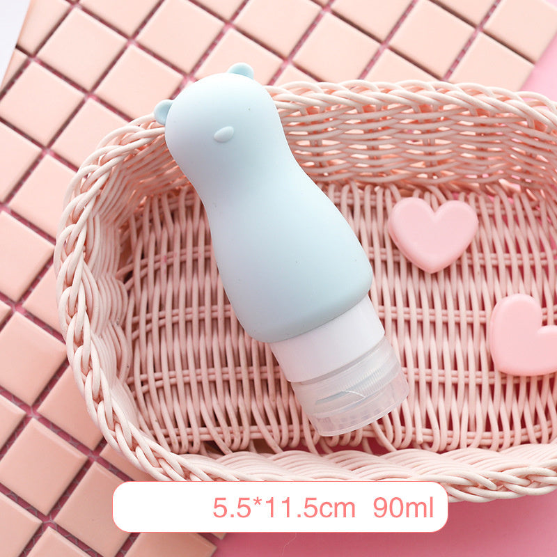 Portable squeeze dispenser travel soft lotion bottle, press facial cleanser, shower gel, shampoo, silicone bottle