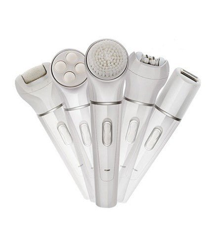 5 in 1 Multi - Functional Portable Face and body Skin Care Electric Massager Scrubber with Facial Latex Brush - Bloomy Care