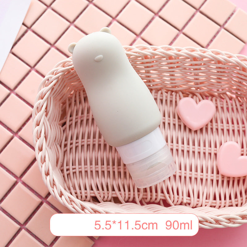 Portable squeeze dispenser travel soft lotion bottle, press facial cleanser, shower gel, shampoo, silicone bottle