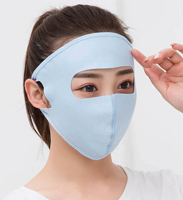 Summer ice silk breathable mask female sunscreen full face mask